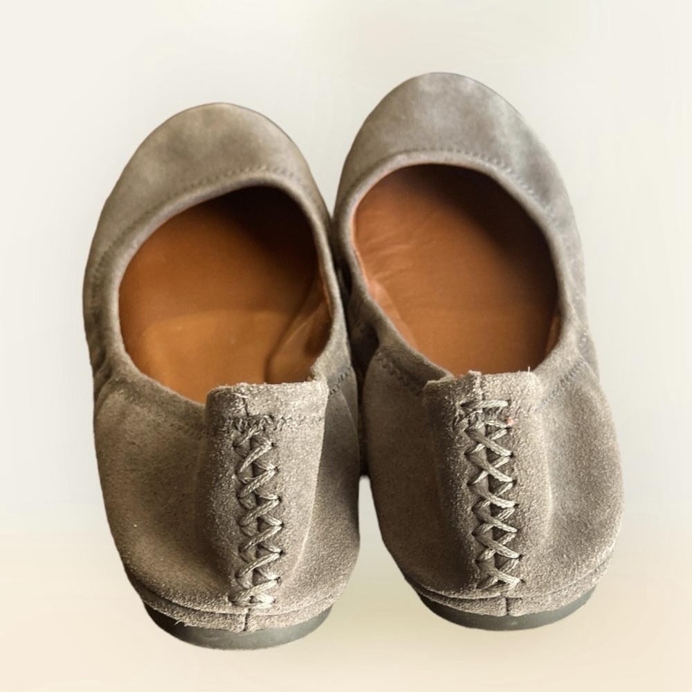 Cute Lucky Brand Emmie Taupe Leather Ballet Flats 8.5W - Picture 6 of 6